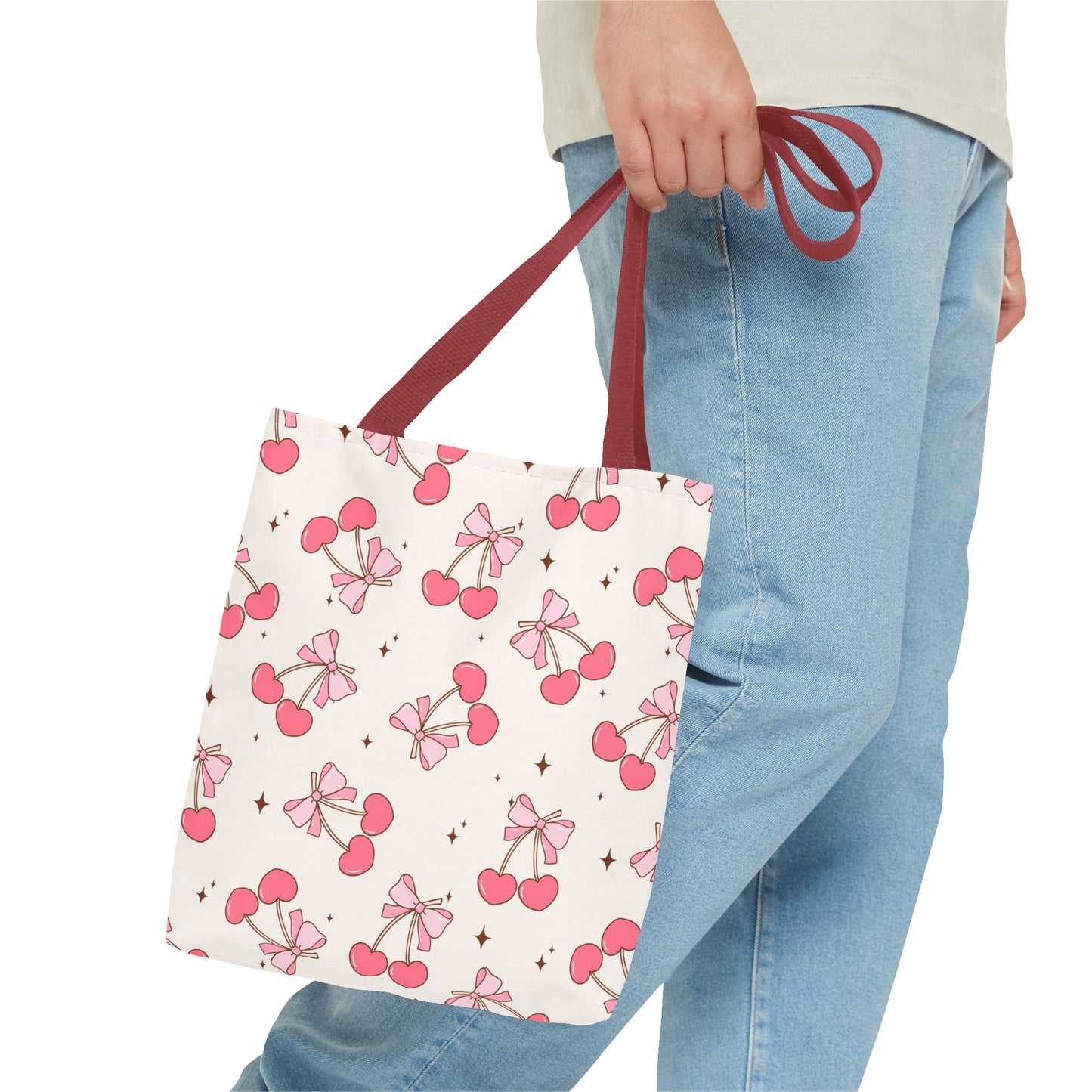 Charming Cherry Print Tote Bag