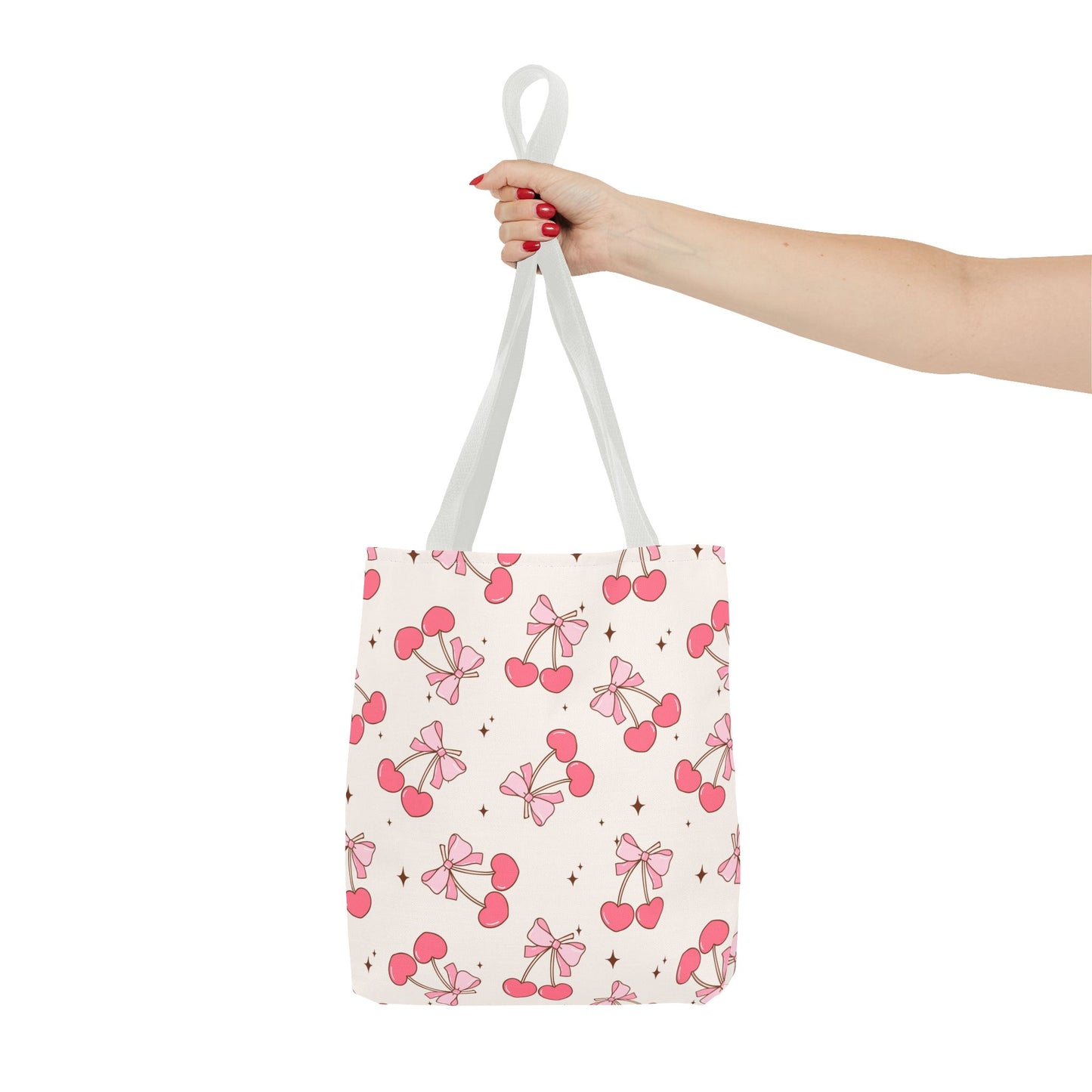 Charming Cherry Print Tote Bag