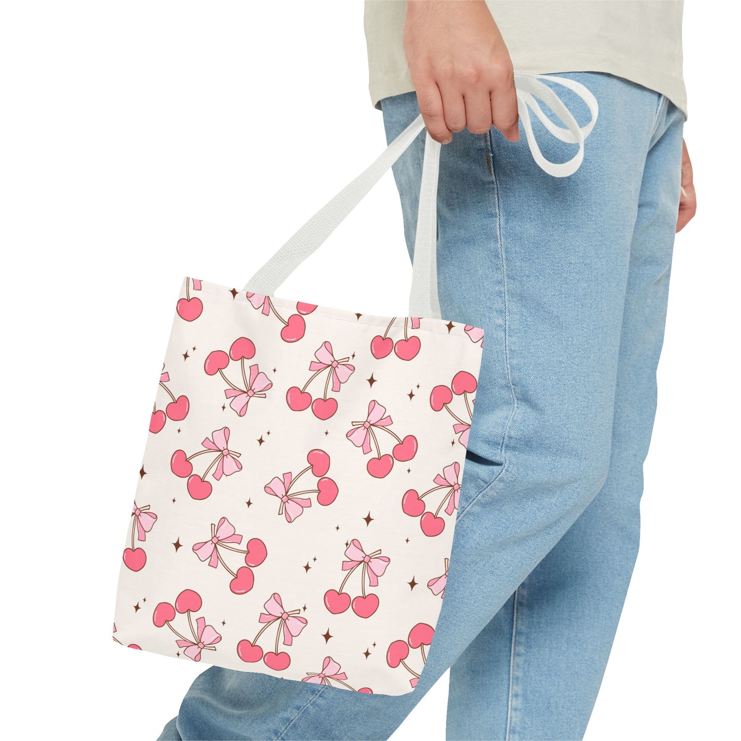 Charming Cherry Print Tote Bag