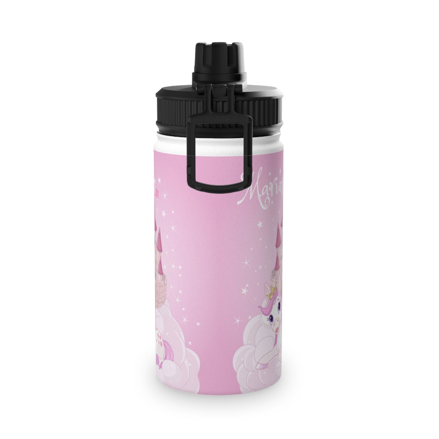 Kids Water Bottle Princess Horse Pink Personalized Name