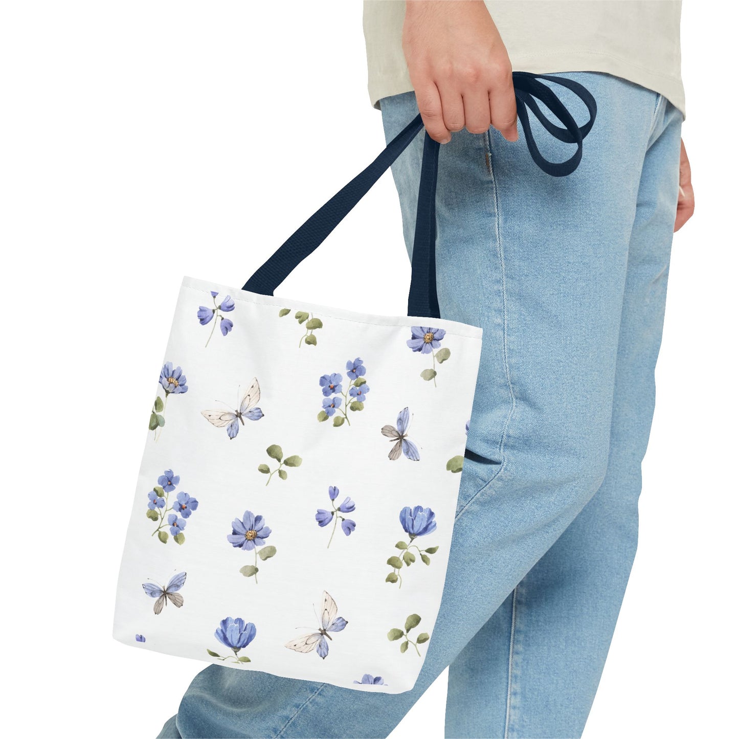 Butterfly and Floral Tote Bag - Eco-Friendly