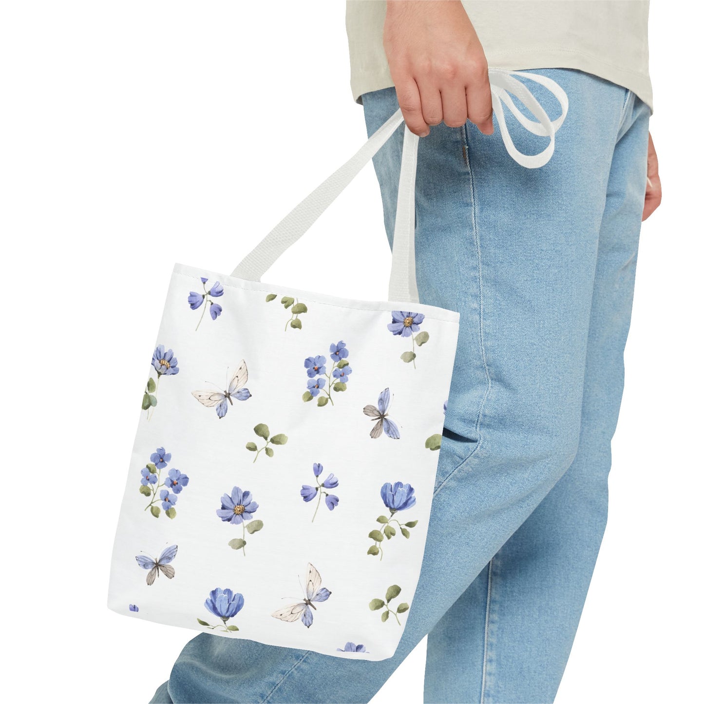 Butterfly and Floral Tote Bag - Eco-Friendly