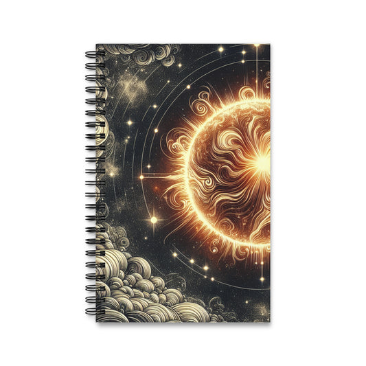 Cosmic Spiral Journal – Celestial Sun Design for Inspiration and Creativity