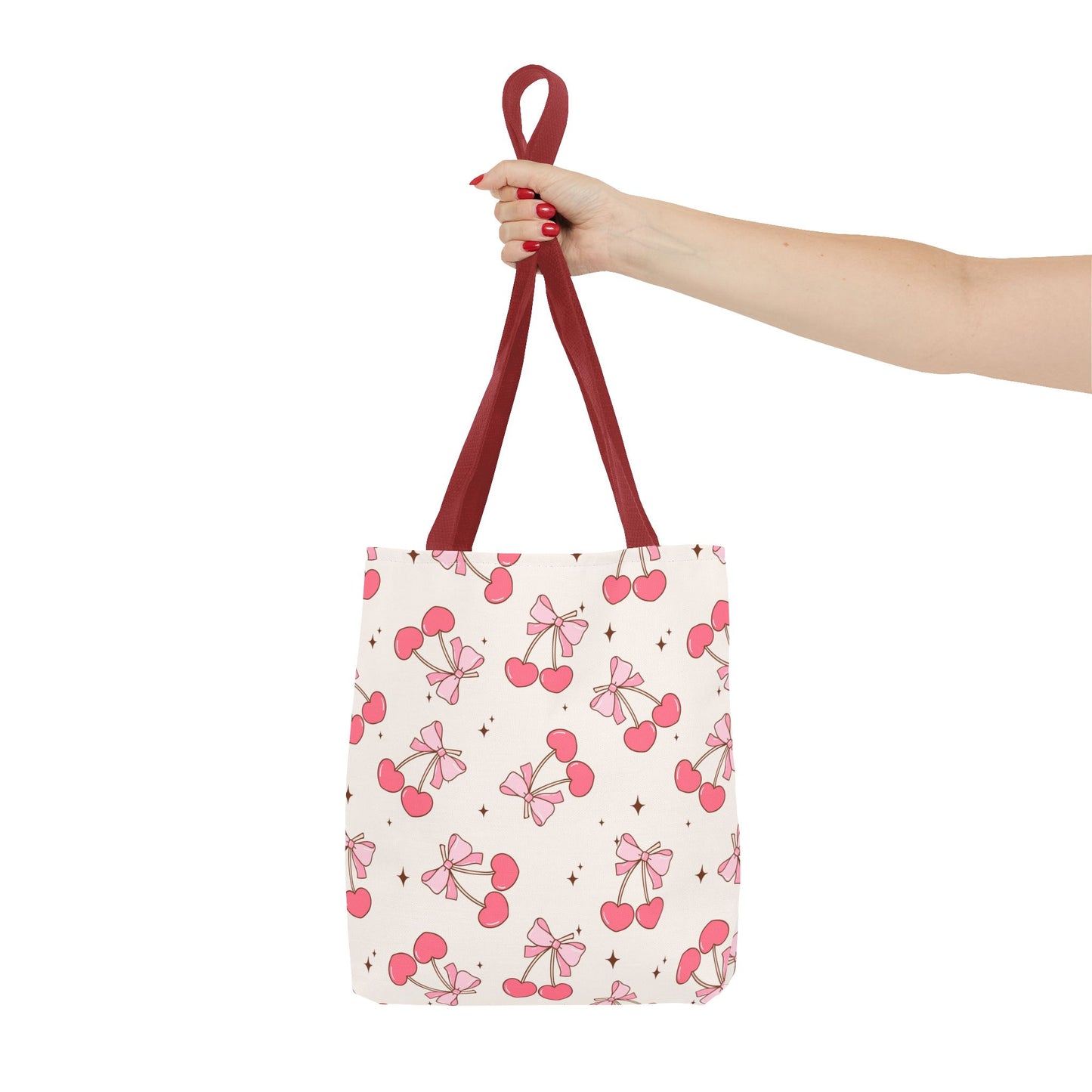 Charming Cherry Print Tote Bag