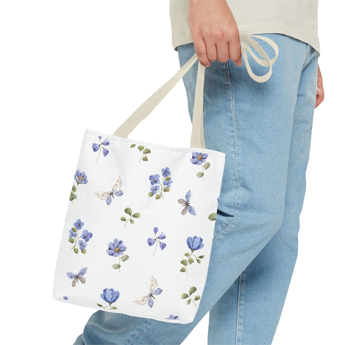 Butterfly and Floral Tote Bag - Eco-Friendly