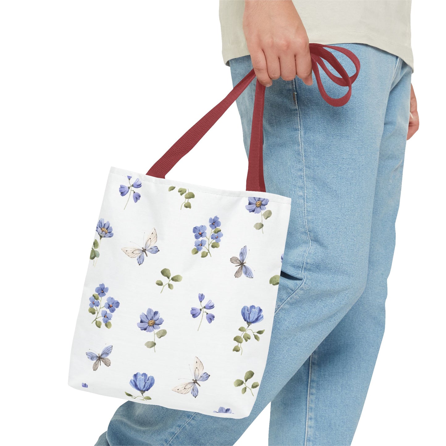 Butterfly and Floral Tote Bag - Eco-Friendly