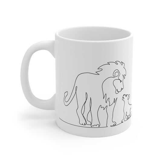 Ceramic Mug for Dad „Lion&Cub”