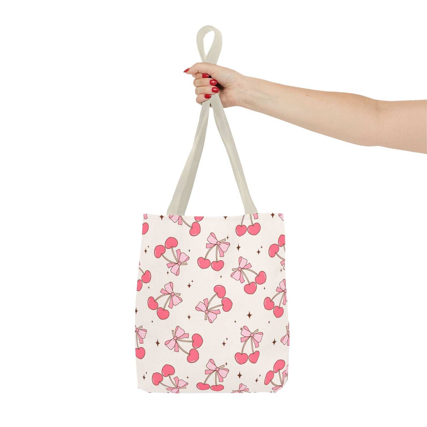 Charming Cherry Print Tote Bag